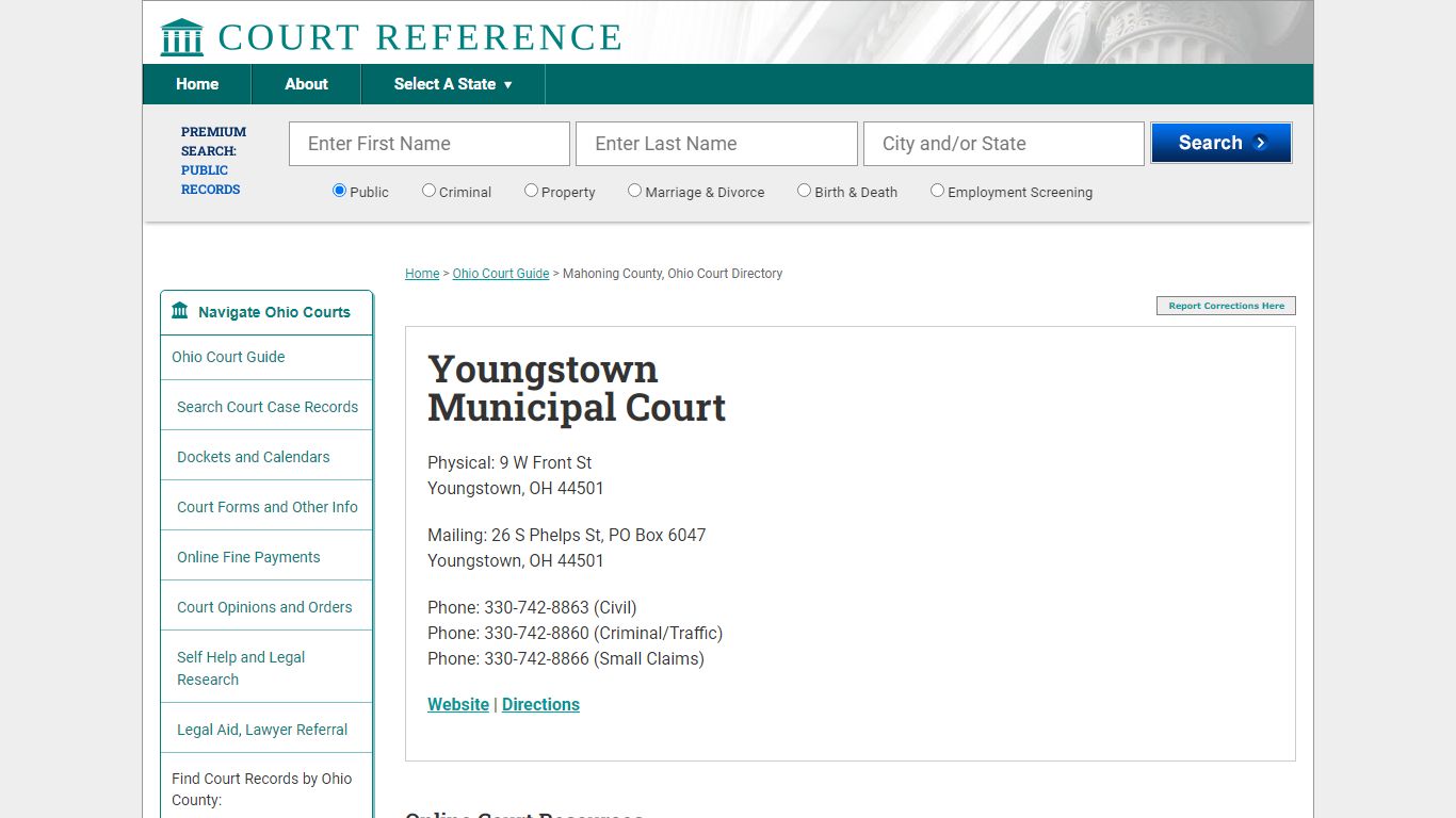 Youngstown Municipal Court - Court Records Directory